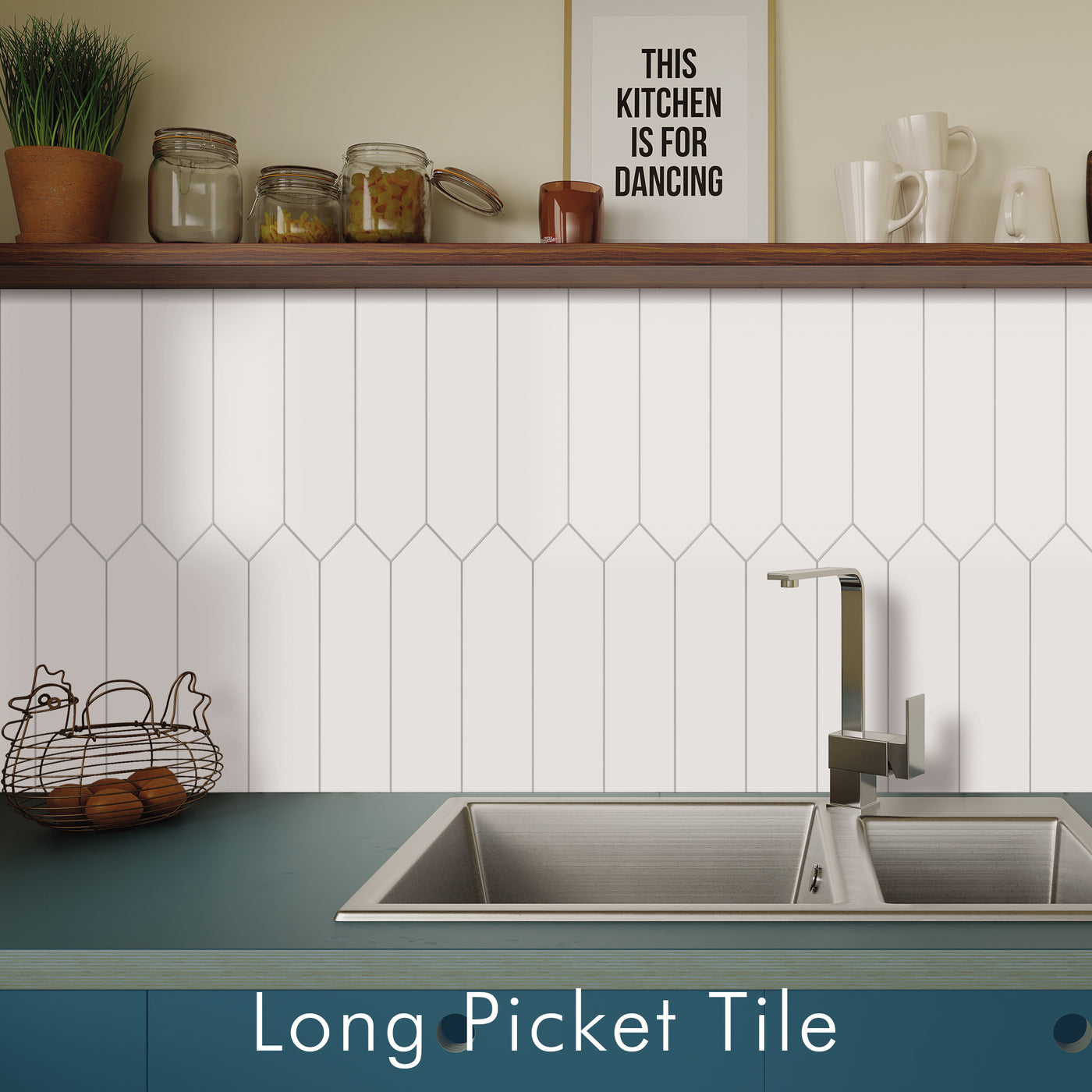 3x12‘’ Losanga Picket Peel and Stick Tile