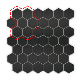 2'' Hexagon Black Peel and Stick Tile