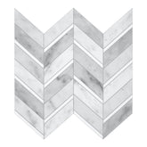 12.2" x 11"  Herringbone Gray Stone Peel and Stick Mosaic Tile