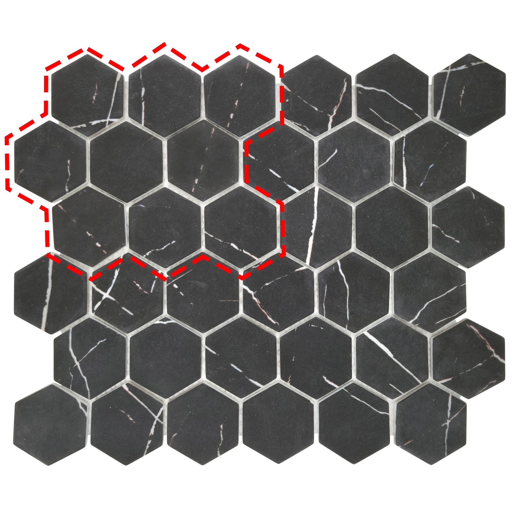 Black Marquina 11.7''x10.2'' Recycled Glass Wall And Floor Mosaic Tile