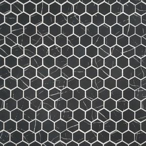 Black Marquina 11.7''x10.2'' Recycled Glass Wall And Floor Mosaic Tile