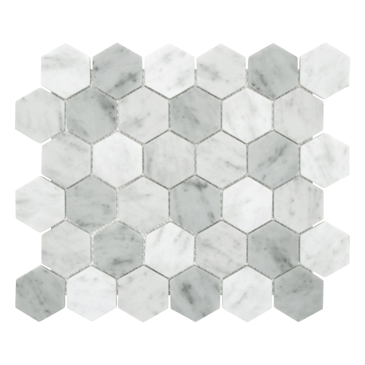 White Carrara 11.7''x10.2 Recycled Glass Floor And Wall Mosaic Tile