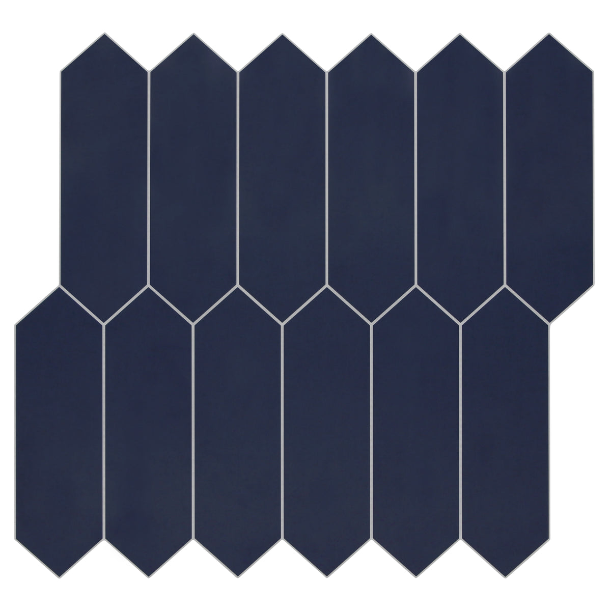 11.2" x 12"  Navy Blue Long Hexagon Peel and Stick Backsplash Tile