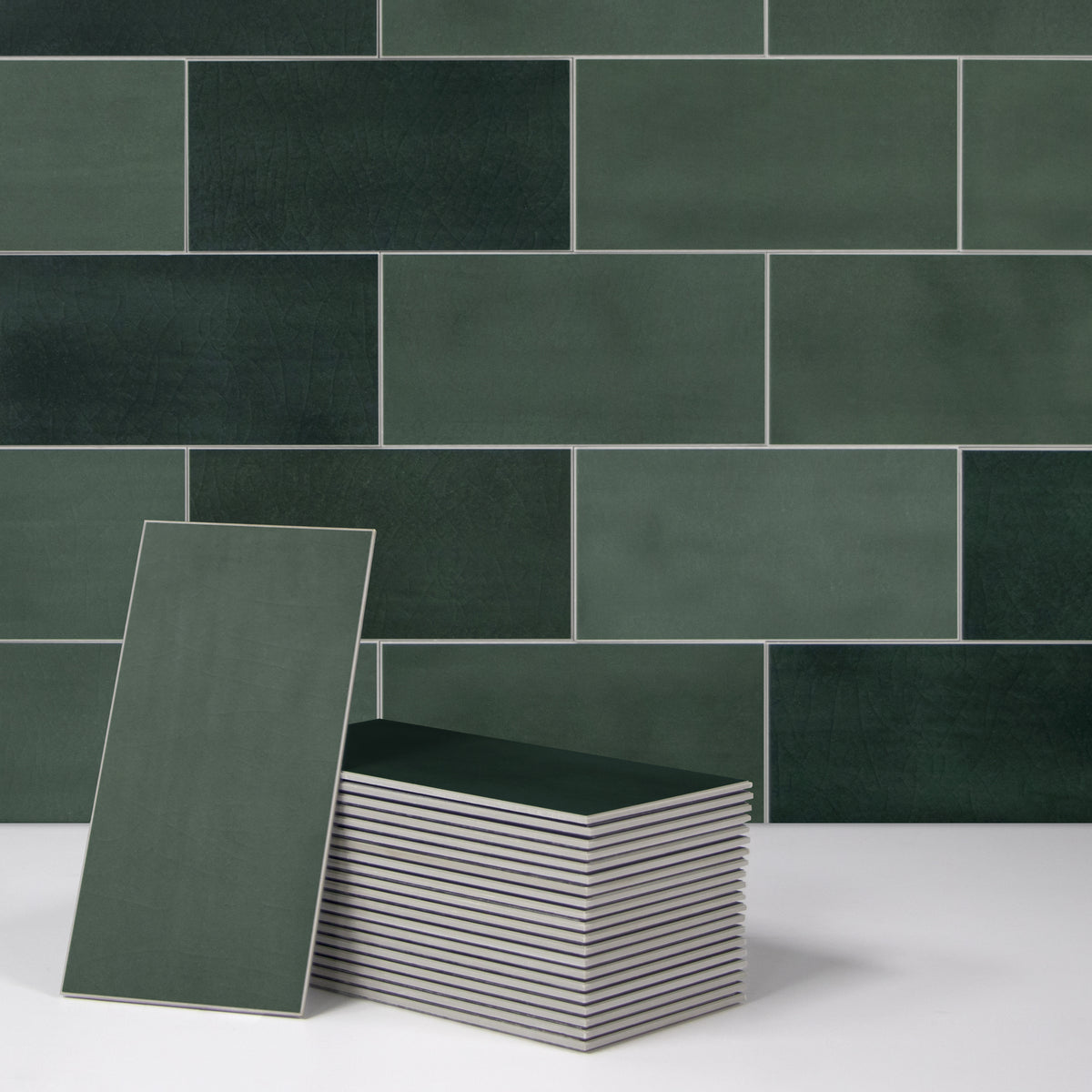 3x6" Green Subway Peel and Stick Backsplash Tile