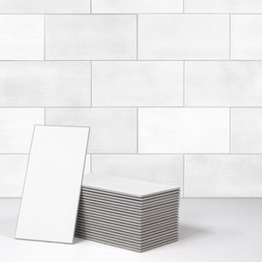 3x6" White Subway Peel and Stick Backsplash Tile