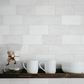 3x6" White Subway Peel and Stick Backsplash Tile