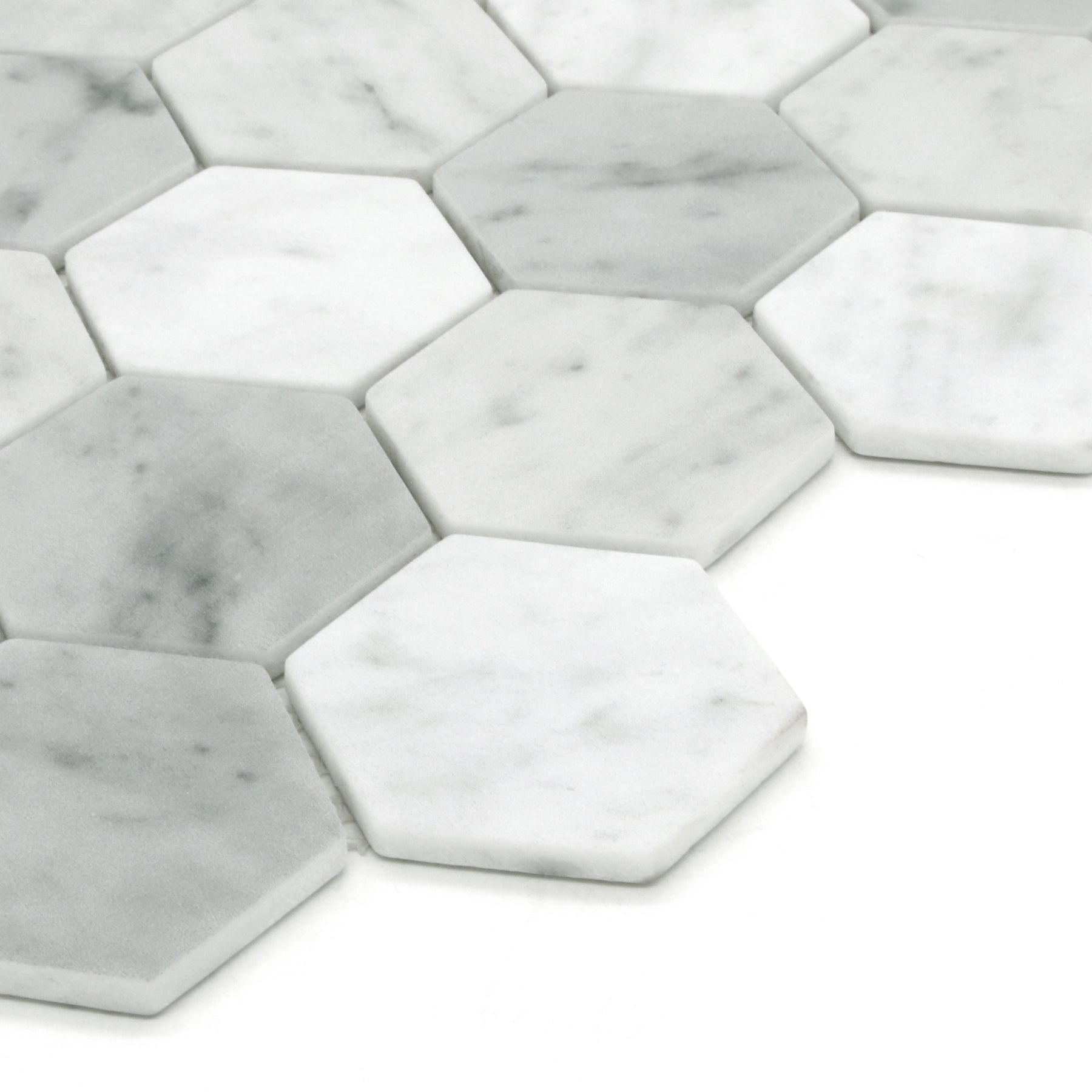 White Carrara 11.7''x10.2 Recycled Glass Floor And Wall Mosaic Tile