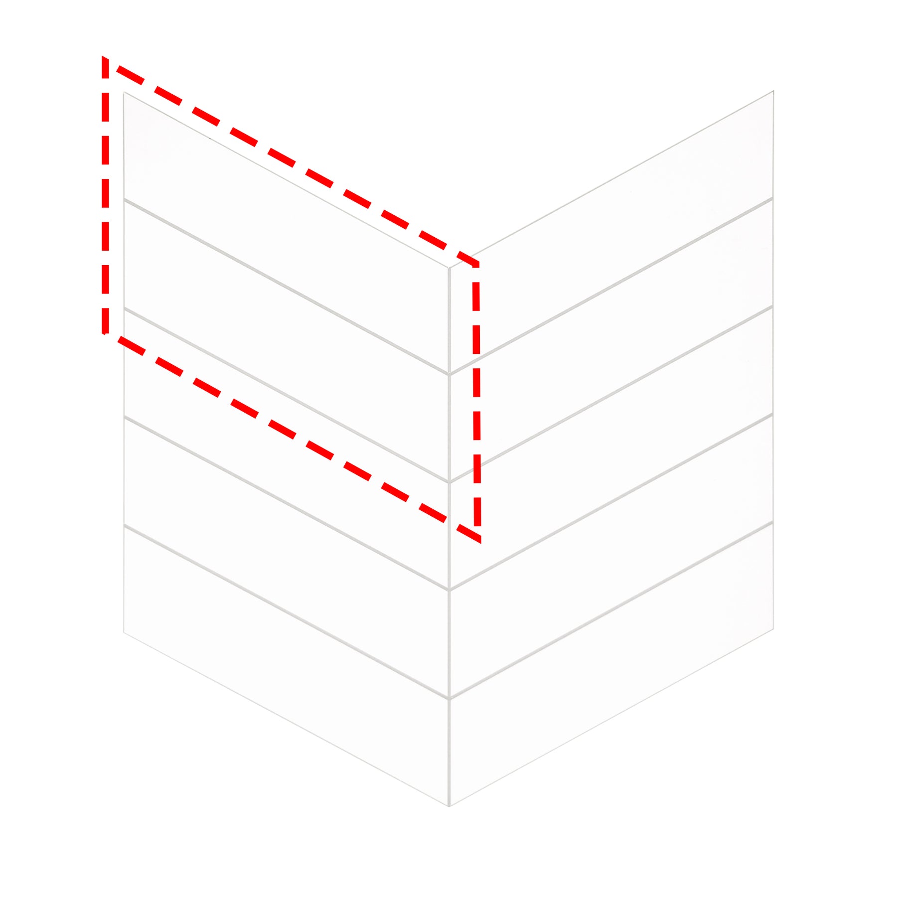 12.2" x 13.4" Chevron White Peel and Stick Tile