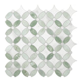 Green Coin Waterjet Peel and Stick Backsplash Tile