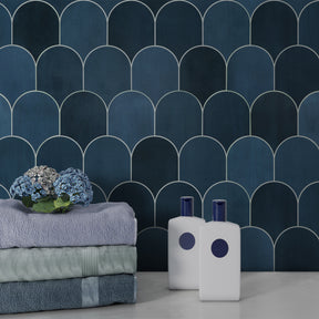 Blue Fish Scale Peel and Stick Backsplash Tile