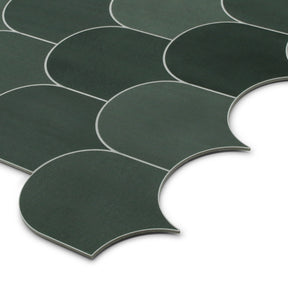 Green Fish Scale Peel and Stick Backsplash Tile