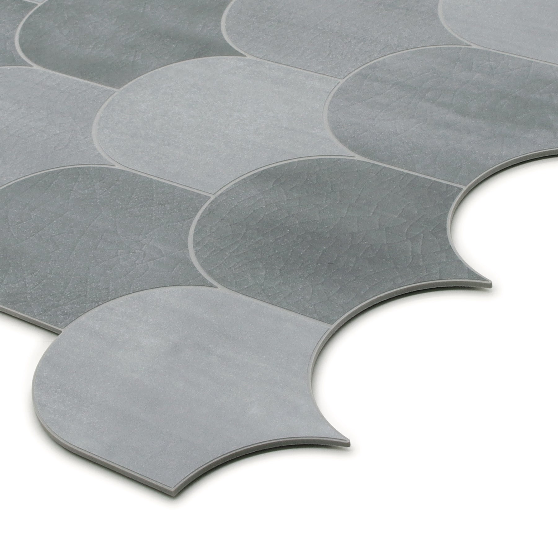 Gray Fish Scale Peel and Stick Backsplash Tile