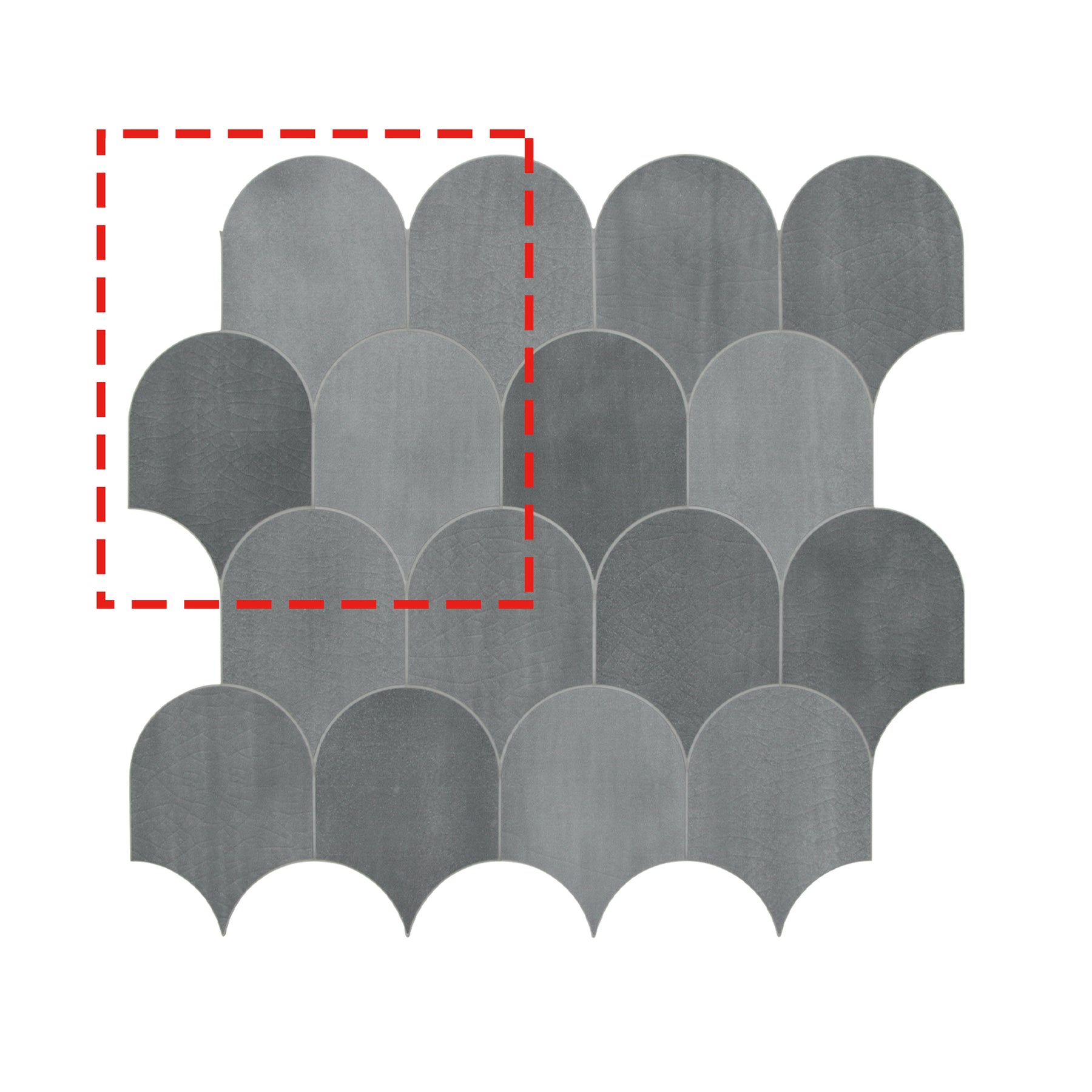 Gray Fish Scale Peel and Stick Backsplash Tile