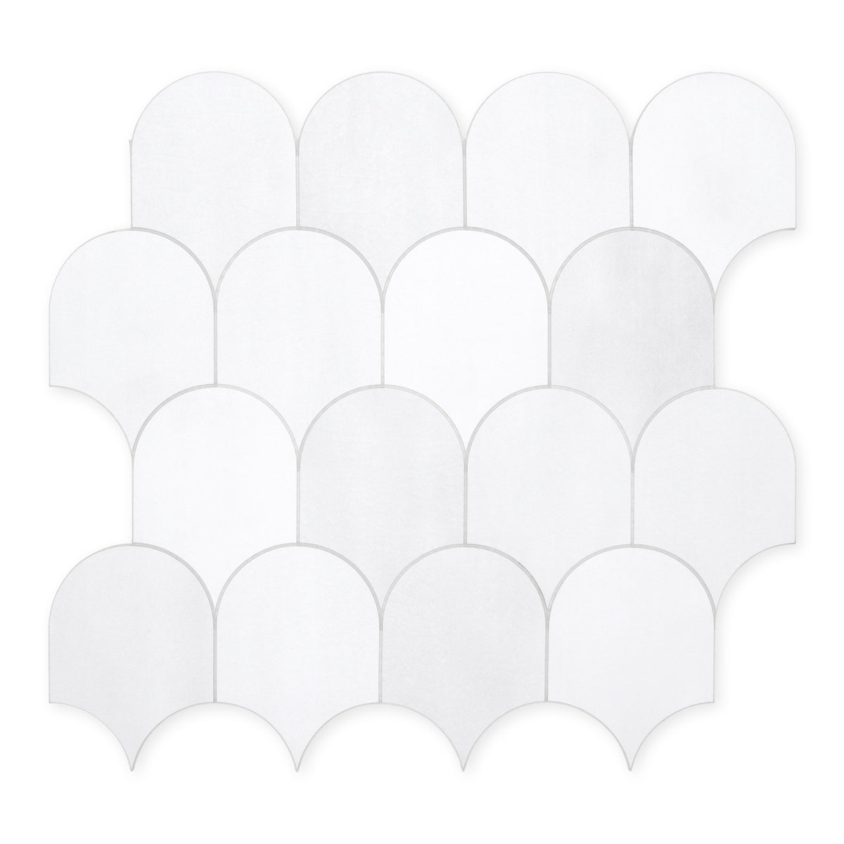 White Fish Scale Peel and Stick Backsplash Tile