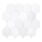 White Fish Scale Peel and Stick Backsplash Tile