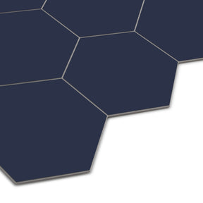 Big Hexagon Navy Blue Peel And Stick Backsplash Tile