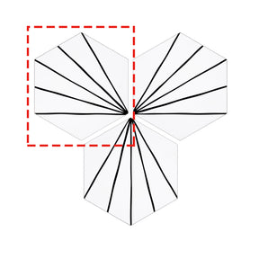 6x7'' Art Deco Hexagon White Peel and Stick Tile