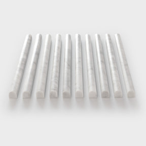 10 Pieces Natural Marble Tile Trim, 12Inch Carrara White