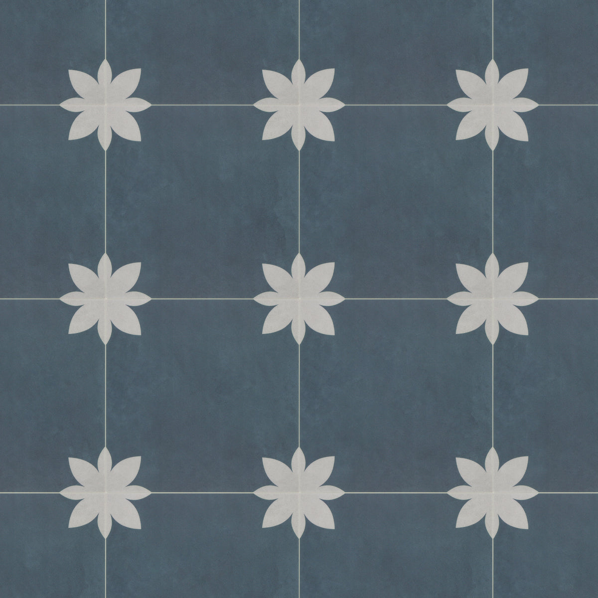 9" x 9" Flower Blue Peel and Stick Backsplash Wall and Floor Tile