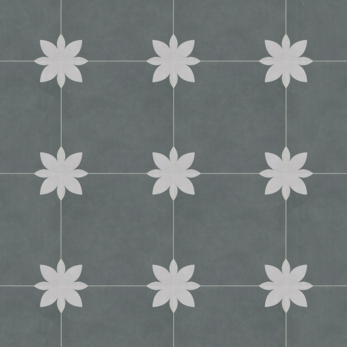 9" x 9" Flower Gray Peel and Stick Backsplash Wall and Floor Tile