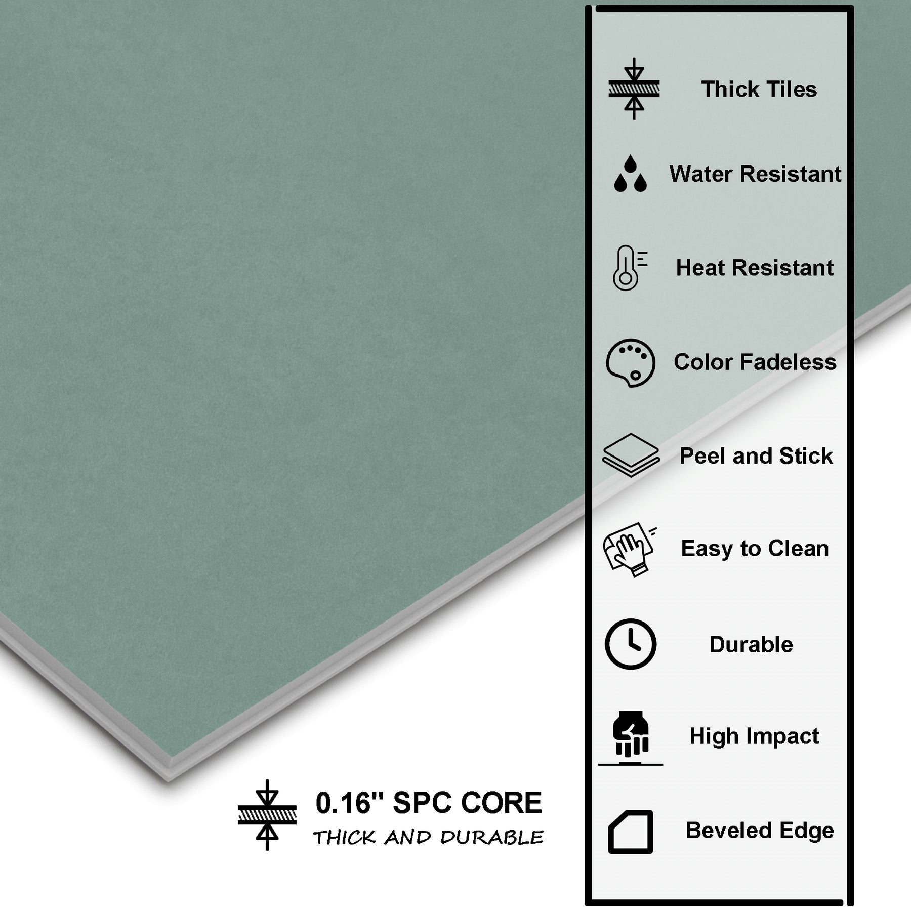 9" x 9" Green Peel and Stick Backsplash Wall and Floor Tile