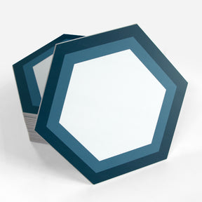 8" x 9" Hexagon Blue Peel and Stick Floor Tile