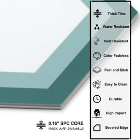 8" x 9" Hexagon Green Peel and Stick Floor Tile