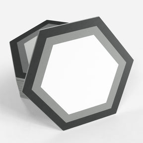 8" x 9" Hexagon Gray Peel and Stick Floor Tile