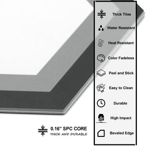 8" x 9" Hexagon Gray Peel and Stick Floor Tile