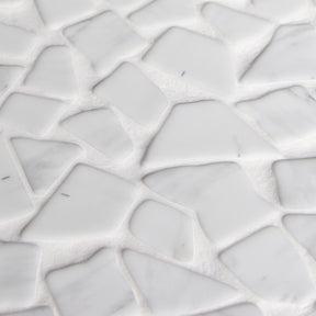 Pebble Carrara White 12''x12'' Recycled Glass Floor and Wall Mosaic Tile