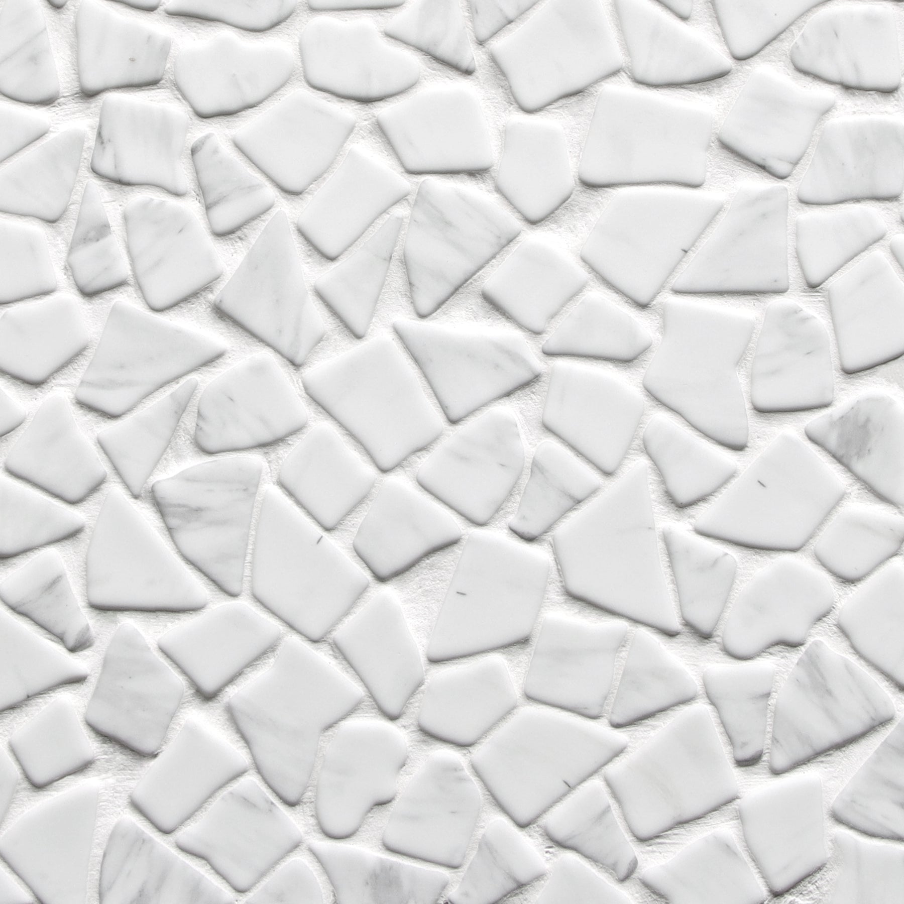 Pebble Carrara White 12''x12'' Recycled Glass Floor and Wall Mosaic Tile