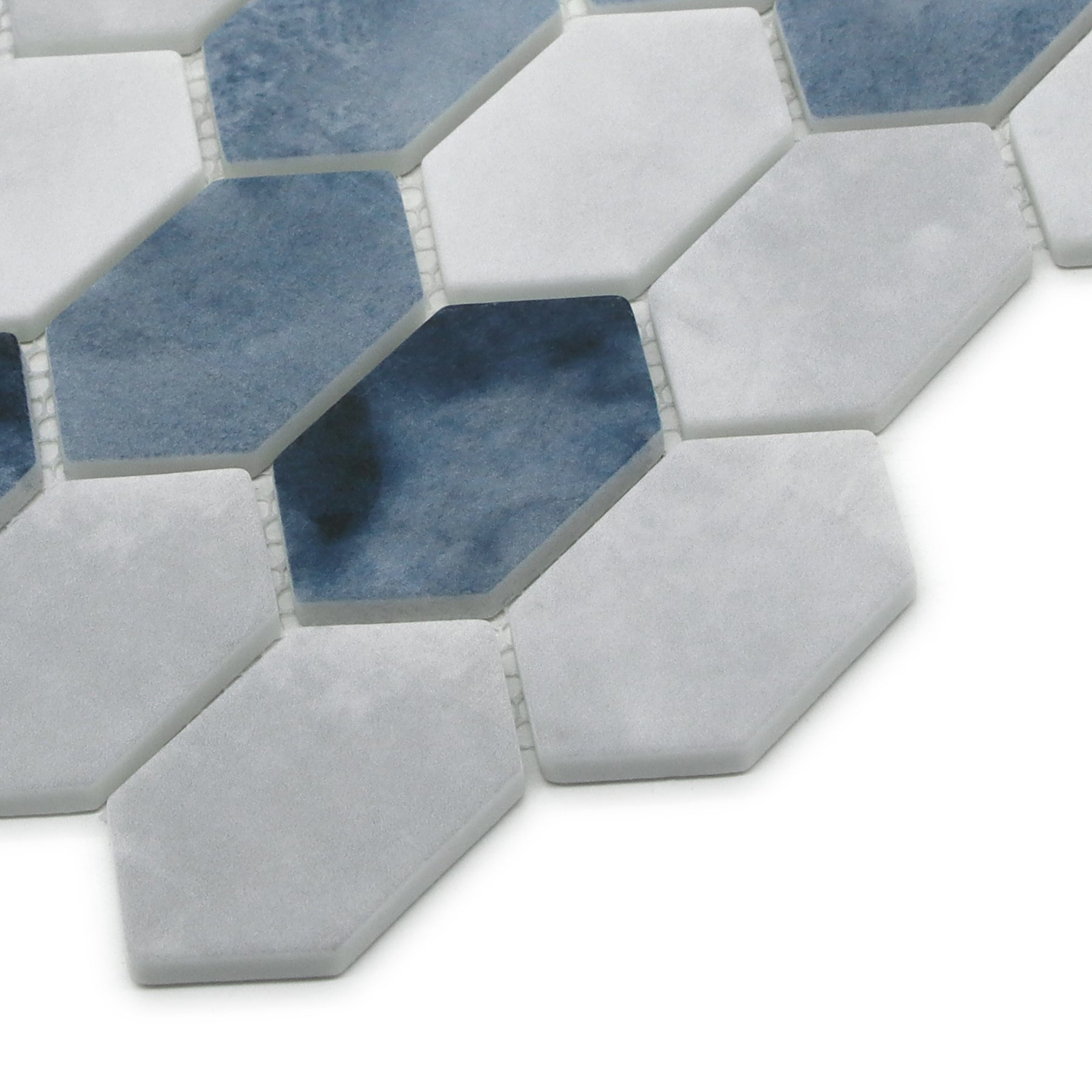 Picket Blue Recycled Glass Mosaic Floor and Wall Tile