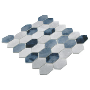 Picket Blue Recycled Glass Mosaic Floor and Wall Tile