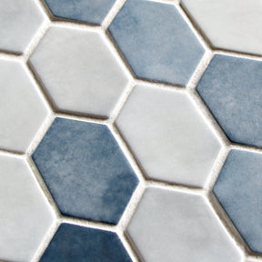 Picket Blue Recycled Glass Mosaic Floor and Wall Tile