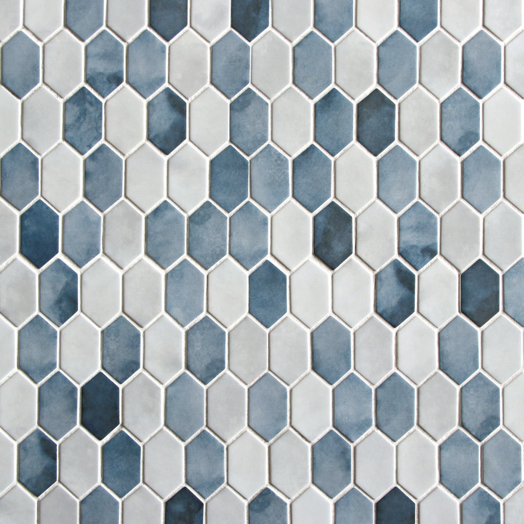 Picket Blue Recycled Glass Mosaic Floor and Wall Tile