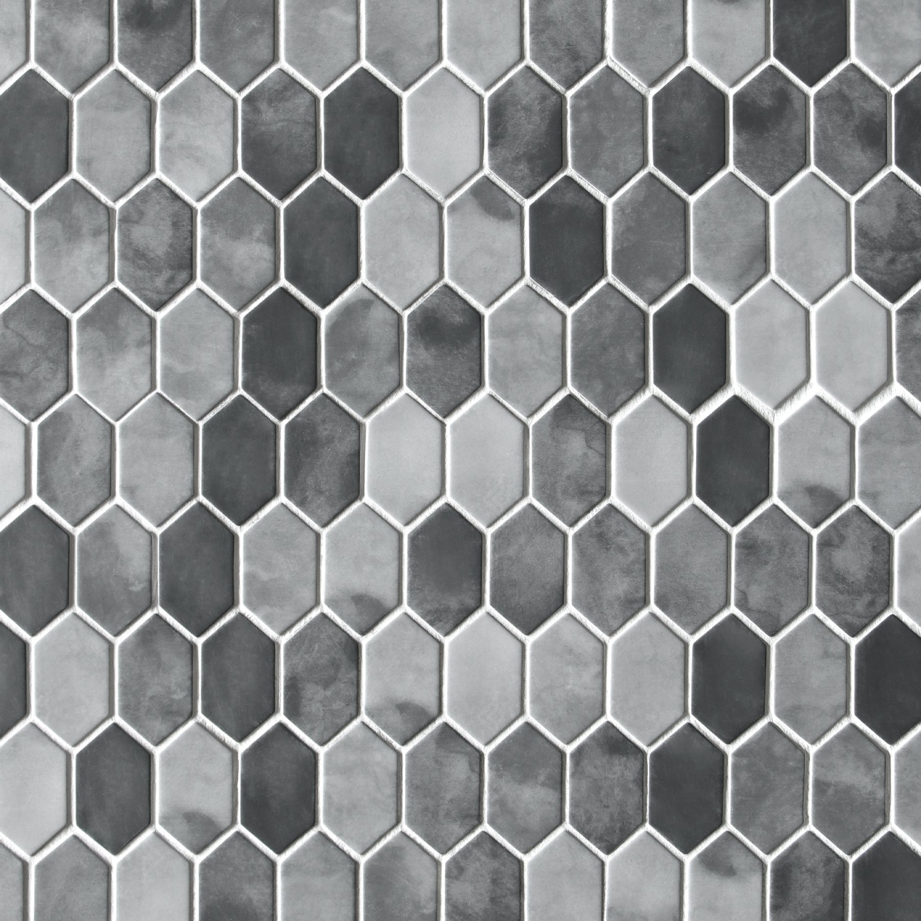 Picket Gray Recycled Glass Mosaic Floor and Wall Tile