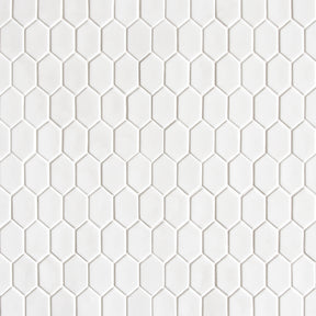 Picket White Recycled Glass Mosaic Floor and Wall Tile