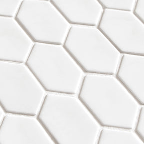 Picket White Recycled Glass Mosaic Floor and Wall Tile