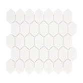 Picket White Recycled Glass Mosaic Floor and Wall Tile