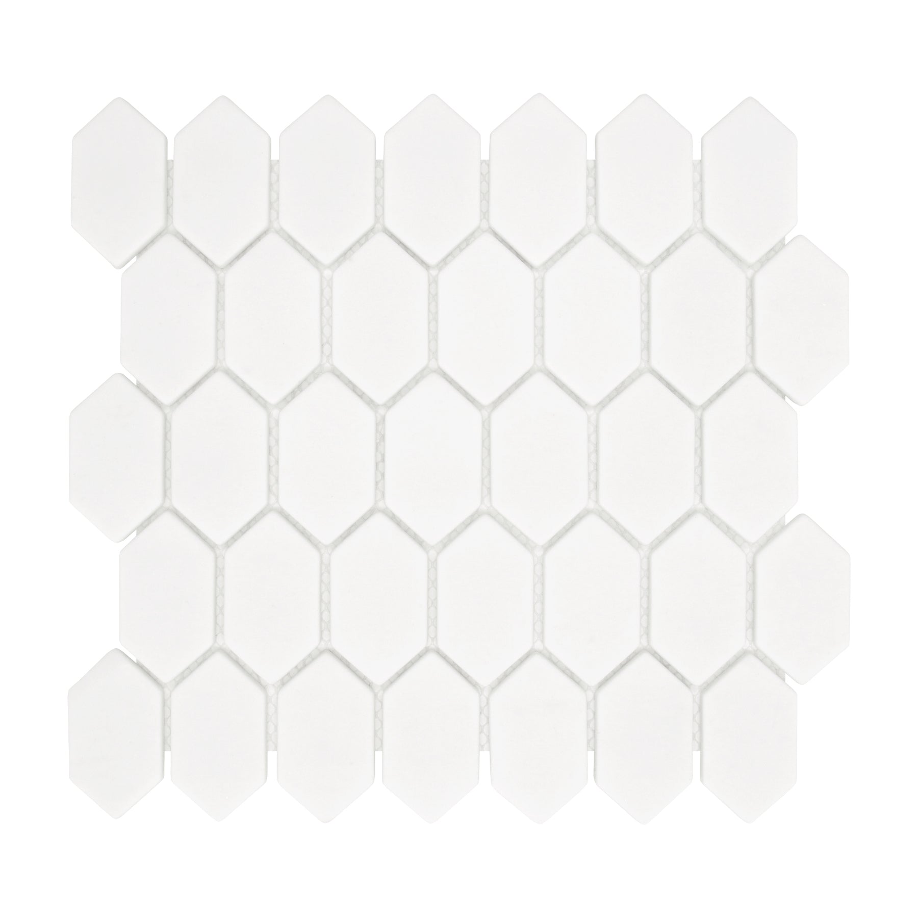 Picket White Recycled Glass Mosaic Floor and Wall Tile