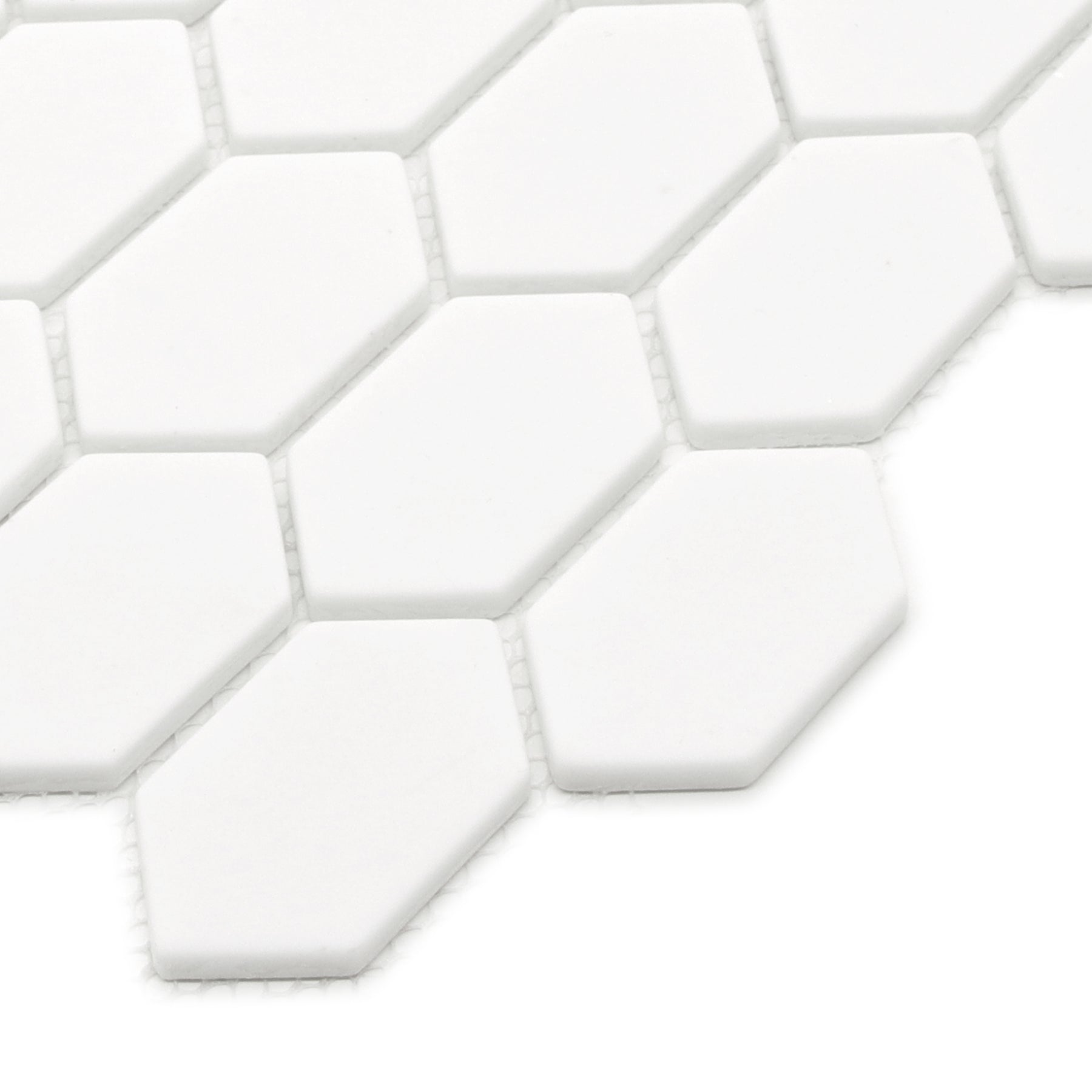 Picket White Recycled Glass Mosaic Floor and Wall Tile