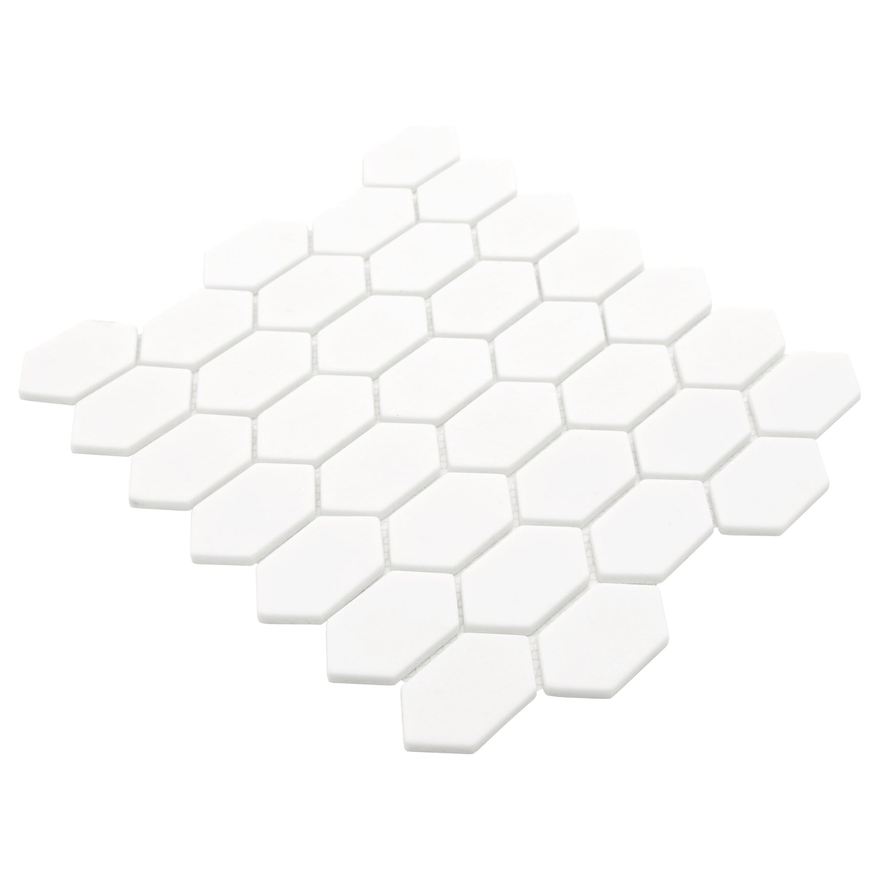 Picket White Recycled Glass Mosaic Floor and Wall Tile