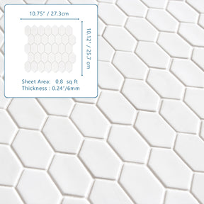 Picket White Recycled Glass Mosaic Floor and Wall Tile