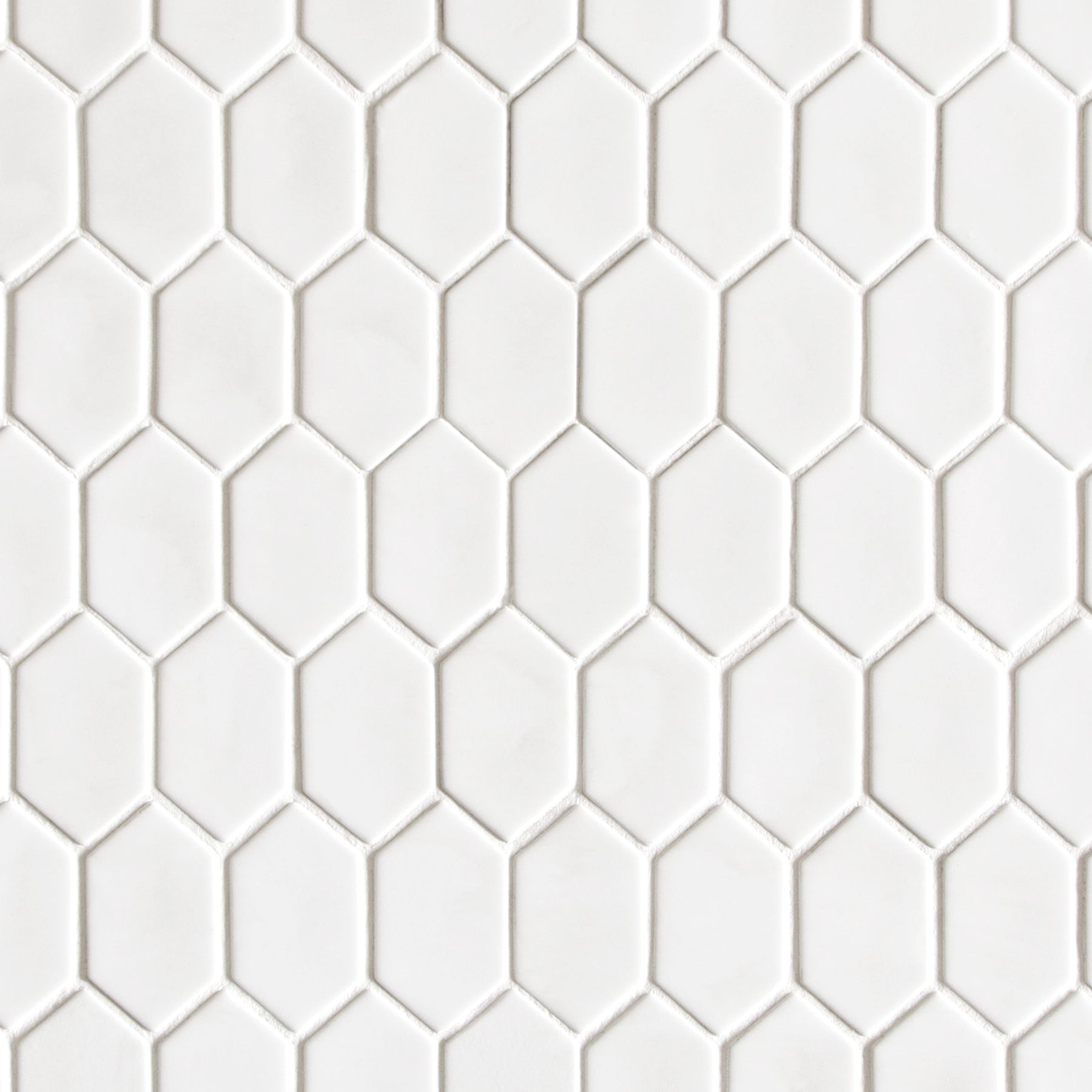 Picket White Recycled Glass Mosaic Floor and Wall Tile