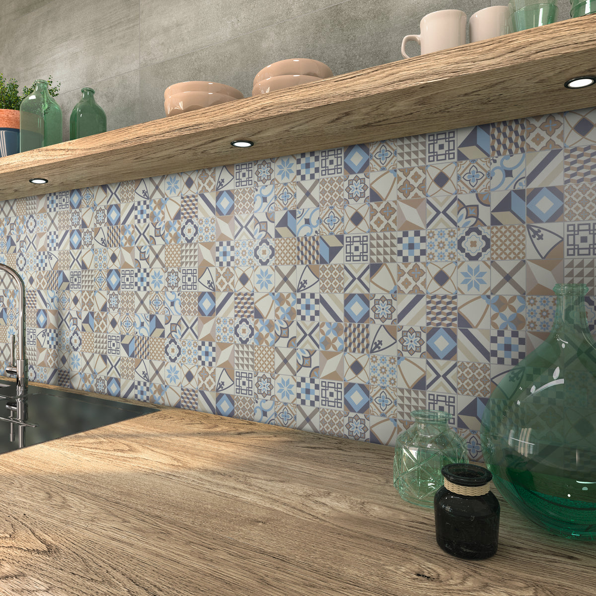 Patterned  Peel And Stick Backsplash Square Wall Tile