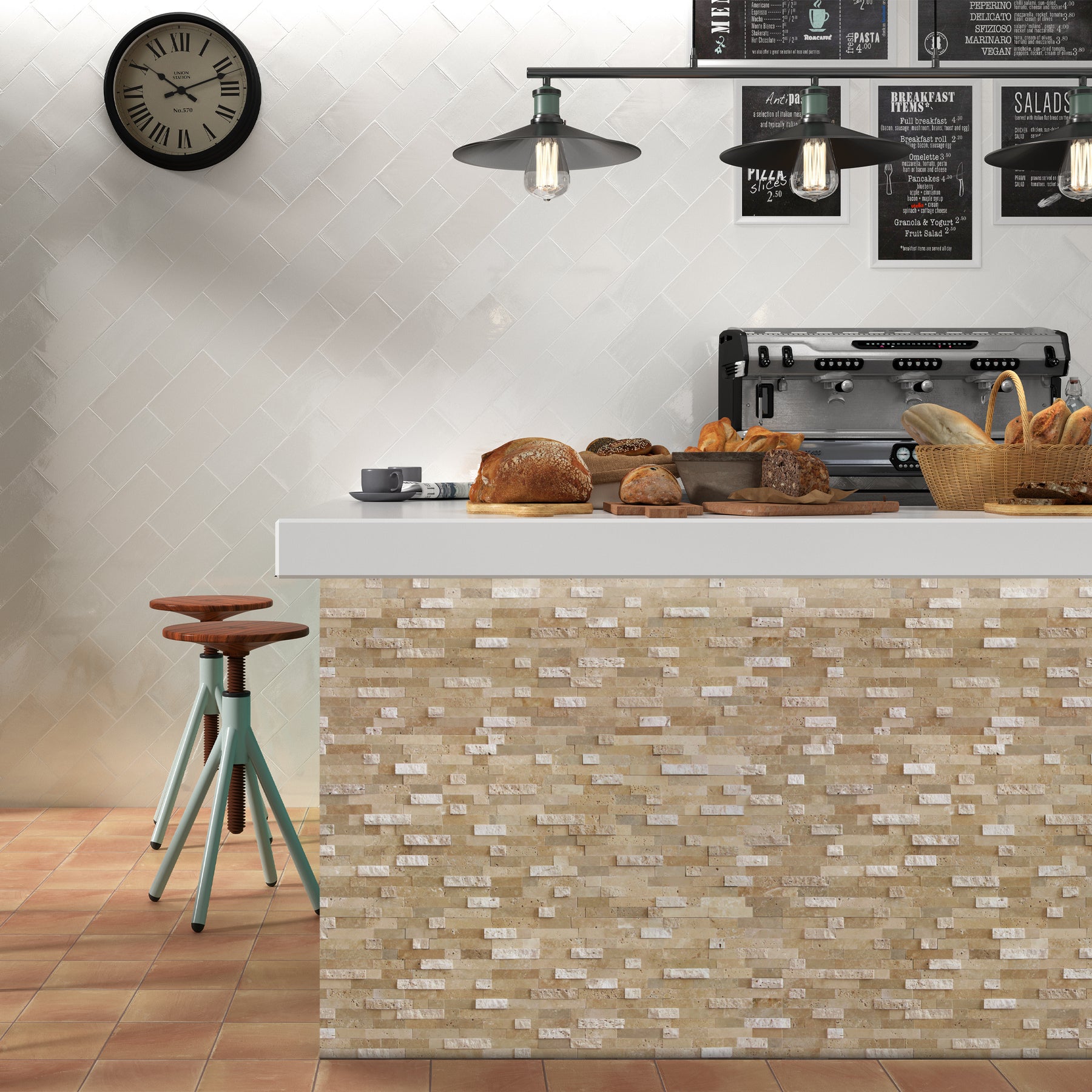 3D Beige Natural Marble Peel and Stick Tile