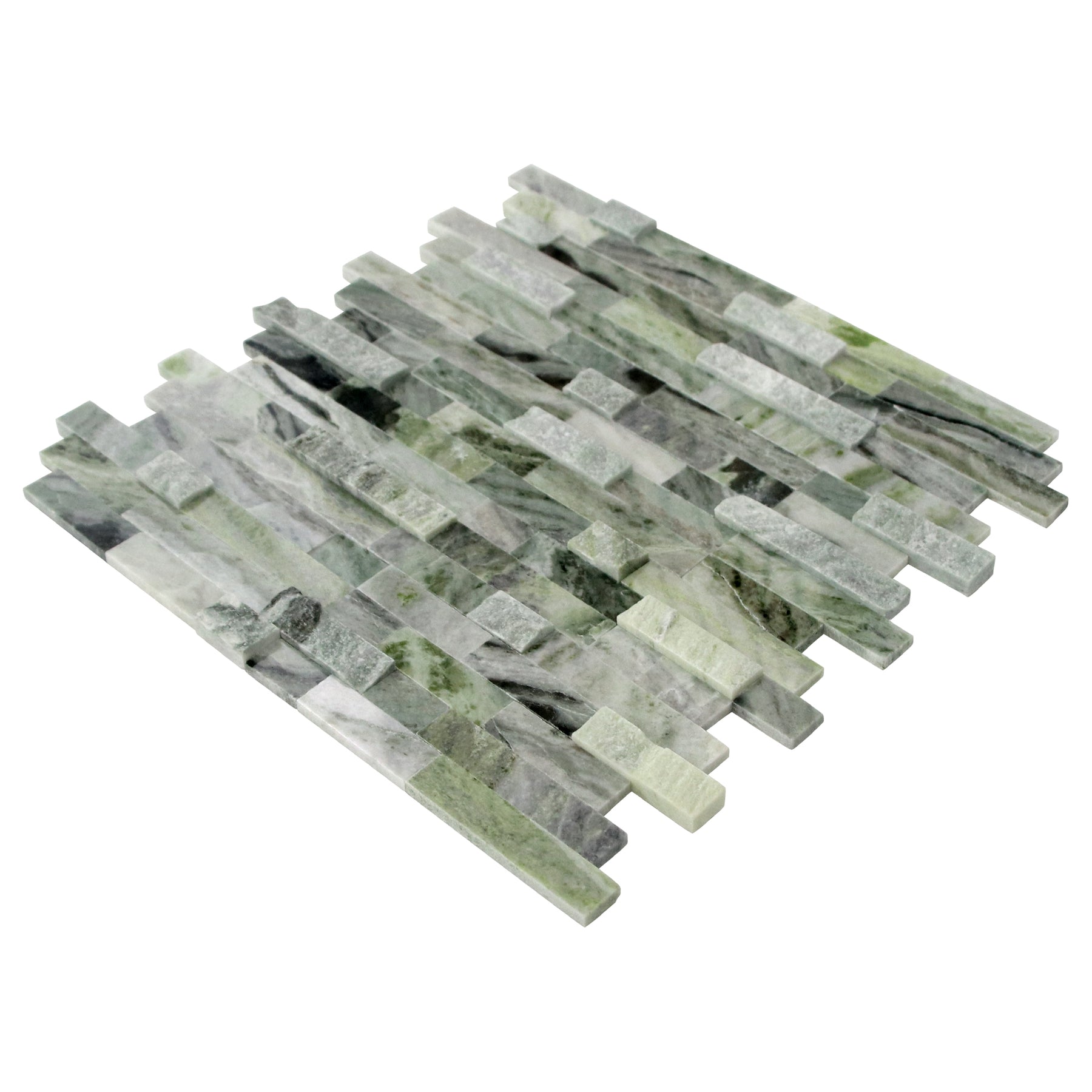 3D Emerald Green Natural Marble Peel and Stick Tile