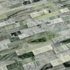 3D Emerald Green Natural Marble Peel and Stick Tile