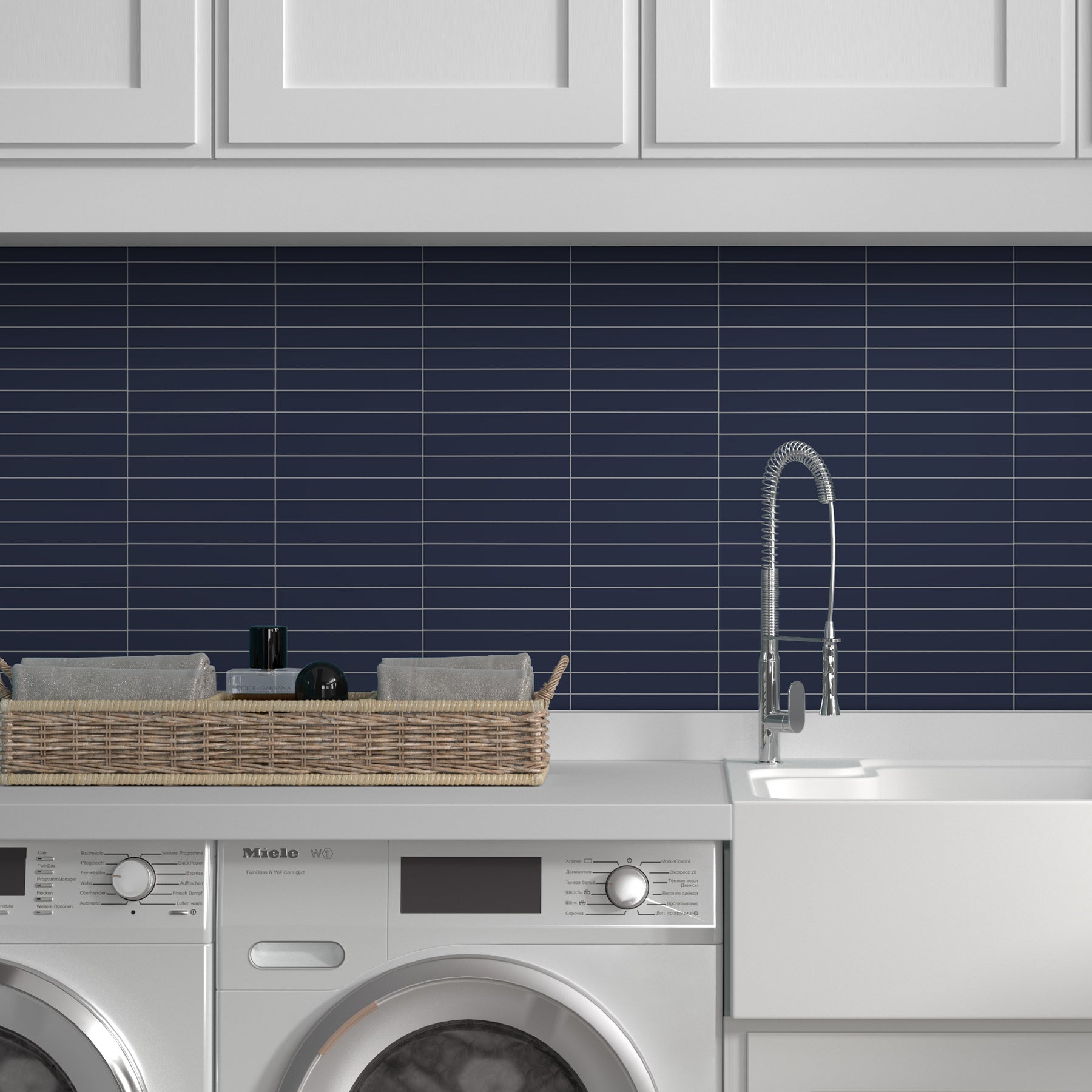 KITKAT Navy Blue Peel And Stick Backsplash Tile