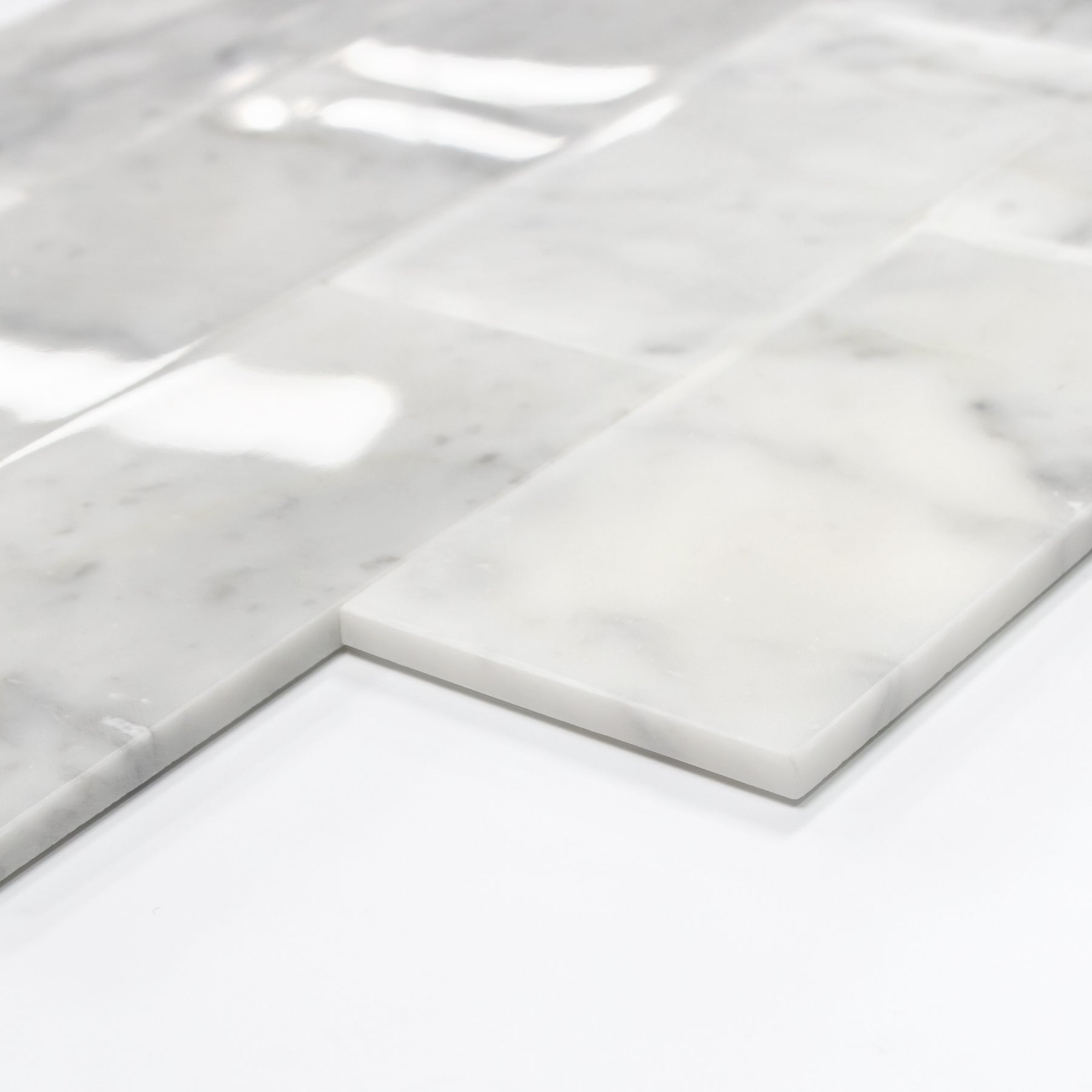 Carrara White Natural Marble Peel and Stick Tile